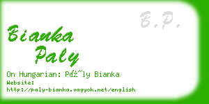 bianka paly business card